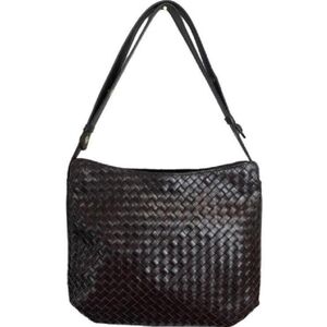 NWOT LALO Fine Italian LUXURY Woven LEATHER Brown Shoulder Bag